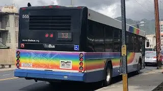 Thebus Honolulu Route 13 Liliha-Puunui Gillig Low Floor 40 ft Bus' 555 (Retired in April 2025)