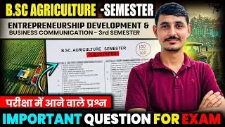 Entrepreneurship development & business Communication Guess Paper bsc agriculture 3rd semester