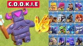 C.O.O.K.I.E  vs  All Max Troops!! - Clash Of Clans