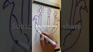 #how #to #drawing #cute #candle peacock with E alphabet stepbystep #candle drawing #shorts #short