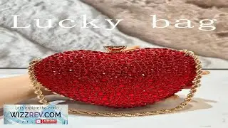 1pc Women's Fashion Red Heart Shaped Crystal Handbag Design For Wedding Evening Party
