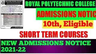 NEW POLYTECHNIC ADMISSIONS NOTICE 2021-22