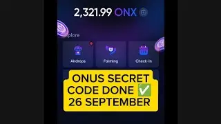 Onus tap tap Secret code 26 September | How to get more Onus coins | how to mine Onus Airdrop. join👇