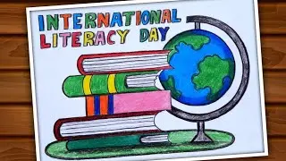 International Literacy Day Drawing Very Easy Step By step / International Literacy Day Drawing
