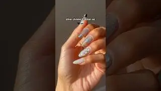 Silver chrome, confetti & cat eye glitter nails - disco ball inspired DIY nails #nailartdesigns