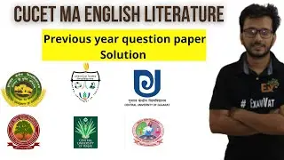 MA English Literature | CUCET Previous year question paper Solution | MA English Entrance #JNU #DU