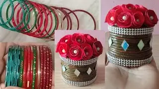 Waste Material Craft ideas/Best Out Of Waste/Old Bangles Reuse Idea/home decoration idea/gift idea