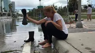 Tras el directo, mis botas de agua también se inundaron... #huracanirma