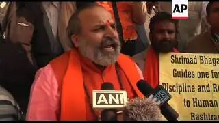 Protest against proposed ban on Hindu holy book in Siberia