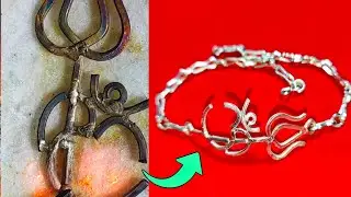 How Simple SILVER Trishul Bracelet Is Made | Silver Bracelet Making