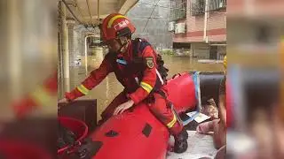 Toddlers, Adult, and Pet Rescued Amid Heavy Flooding in Guangdong, China