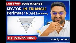 9709 Pure Maths 1 Sector in Triangle Perimeter & Area Radians