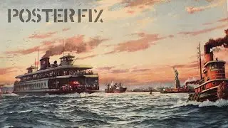 RESTORING Rubsam & Horrmann Beer - Staten Island Ferry - 1920s Poster Fix