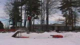 bad ski jump landing - fail