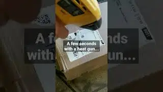 Easily remove stickers and labels with heat gun trick #tipsandtricks #howto #woodworking #shipping