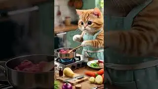 AI Cat Cooking &ndash; Funny & Cute Virtual Cat Chef 2025 | Smart AI Pet Moments #cat #cute