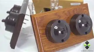 Horizontal Bakelite 2 Gang Switches - Period Art-Deco Light Switches From Switch To Wood