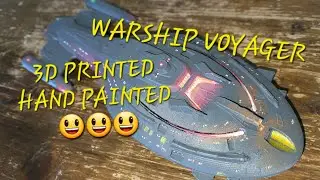 Warship Voyager 3D print - hand painted Star trek model ship