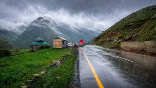 Walking in Rain with Umbrella Sounds  Relaxing Rain Ambience & ASMR | 4K Mountain Village Walk