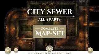 D&D | Pathfinder | City Sewer - Complete Map-Set | Animated Battle Maps | Virtual Tabletop
