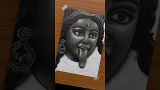 Hyper Realistic Drawing of Maa Kali #art #drawing #shorts #maakali