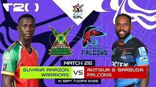 LIVE | Guyana Amazon Warriors vs Antigua & Barbuda Falcons | CPL 2025
