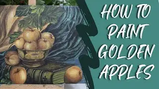 Learn how to paint Golden apples with acrylic paint | Easy tutorial for begginer painters