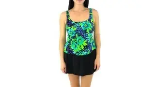 Maxine Wild Thing Scoop Faux Skirtini One Piece | SwimOutlet.com