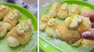 CANNOLI DI PASTA SFOGLIA CON CREMA CHANTILLY AL LIMONE 🍋 GOLOSISSIMI FACILI E VELOCI