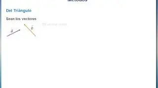 VECTORES. Suma de Vectores Gr&aacute;ficamente. M&eacute;todo del Tri&aacute;ngulo y M&eacute;todo del Paralelogramo