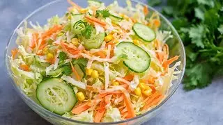Leckerer Chinakohl Möhren Salat in 5 Minuten. Ich werde nie müde, diesen Salat zu essen!