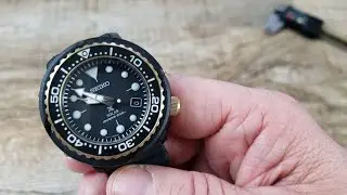 Seiko SNE498 SOLAR TUNA  Black and Gold