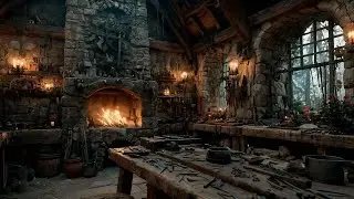 Fireplace on The Armory📖 Medieval music Fantasy and Celtic Ambience
