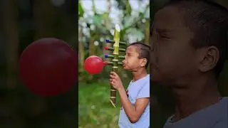 DIY Amazing Crazy Tree Toy and Four Bamboo Tube with Balloon #Eco-Craft #Toy