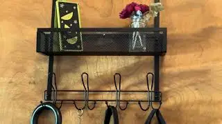 Over The Door Hooks Organizer &ndash; 12 Hooks + Mesh Basket for Bathroom, Bedroom & Kitchen Storage!