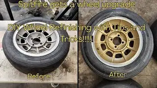 Triumph Spitfire gets a budget wheel upgrade and some refinishing!!!  Tips and tricks included!!!!