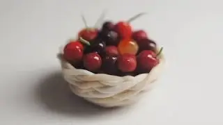 Basket of Cherries Tutorial, Miniature Food Tutorial, Polymer Clay Tutorial