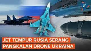 Detik-detik Jet Tempur Su-34 Rusia Serang Pangkalan Drone Ukraina