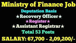 Ministry of Finance Recruitment&nbsp;2021 | Central Govt Jobs Notification 2021 | Recovery Officers