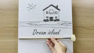 Daily challenge #145 / Acrylic / Dream Island Painting