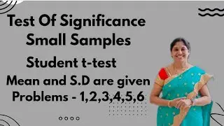 Test of Significance - Small sample - Student t test Problems - Statistics