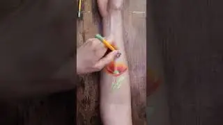 Orange flower speed painting
