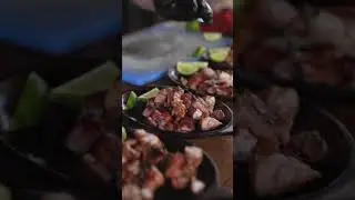 Cooked Meat on a black Plate #SHORTS