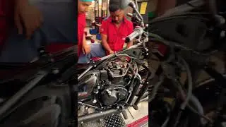 Royal Enfield meteor 350 first service  after 200 km 😰 #royalenfield #meteor #2023 ￼