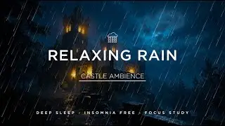 🏰 Gothic Castle in Heavy Rain 🌧️ | Deep Sleep ASMR for Insomnia & Stress Relief