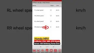 Honda HRV | Lampu ABS EPB VSA Nyala Terus - Problem Sensor ABS RR Kanan Mati #bengkelmobilponorogo