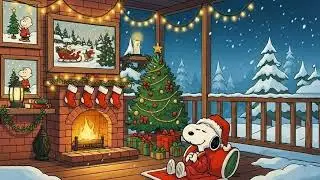 Cozy Night with Snoopy 🎅 Smooth Jazz to Countdown until Christmas Day