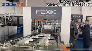 F-T3AC Full automatic toilet paper and kitchen towel roll packing machine