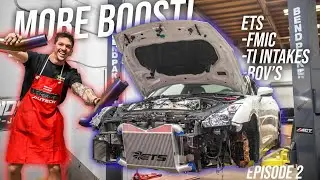 INSTALLING INSANE R35 GTR INTERCOOLER, TITANIUM INTAKES, & BOV'S | R35 GTR BUILD SERIES EP. 2