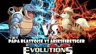 Pokemon TCG Evolutions Elite Trainer Box Battle! Papa Blastoise VS Ariesfiretiger Who Will Win ?